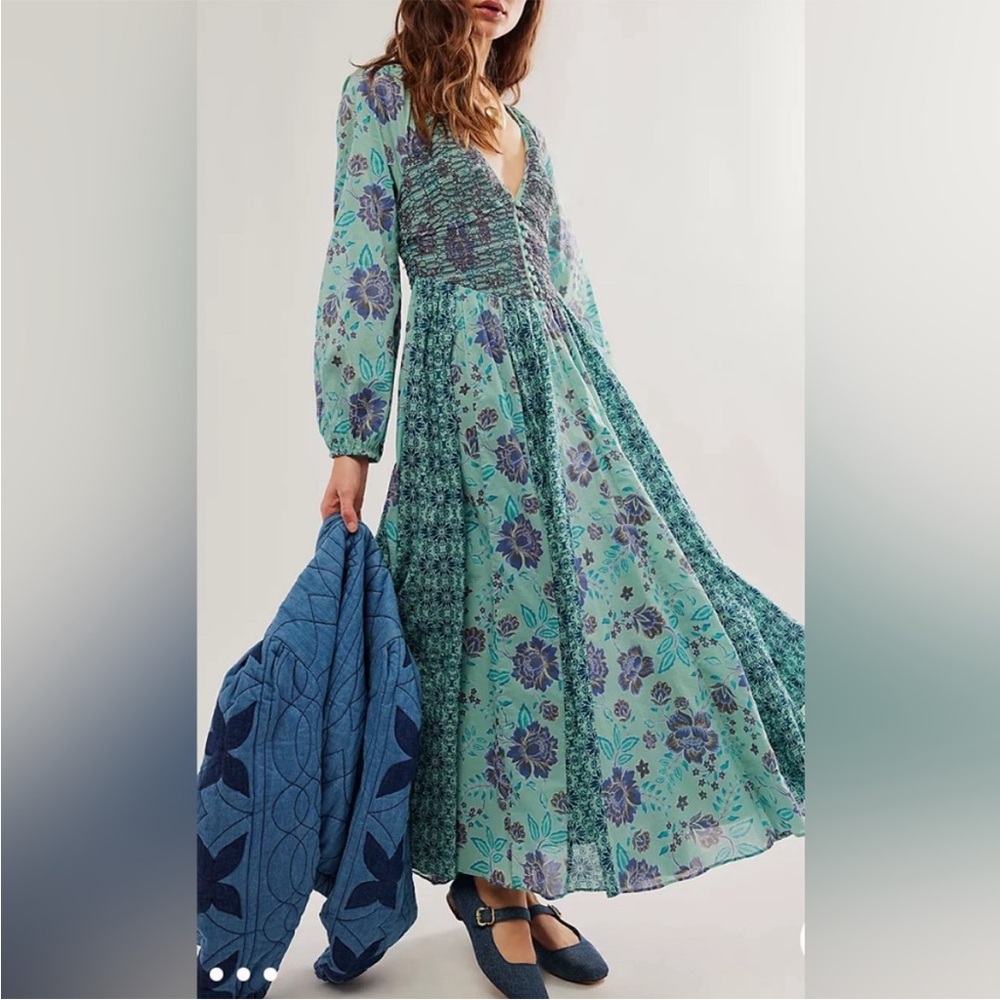 NWOT Free People Small Floral New Way Maxi Dress